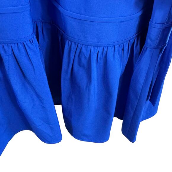 Calvin Klein NWT Royal Blue Sleeveless Ruffled Belted Knee Length Dress Size 8 - Picture 7 of 13